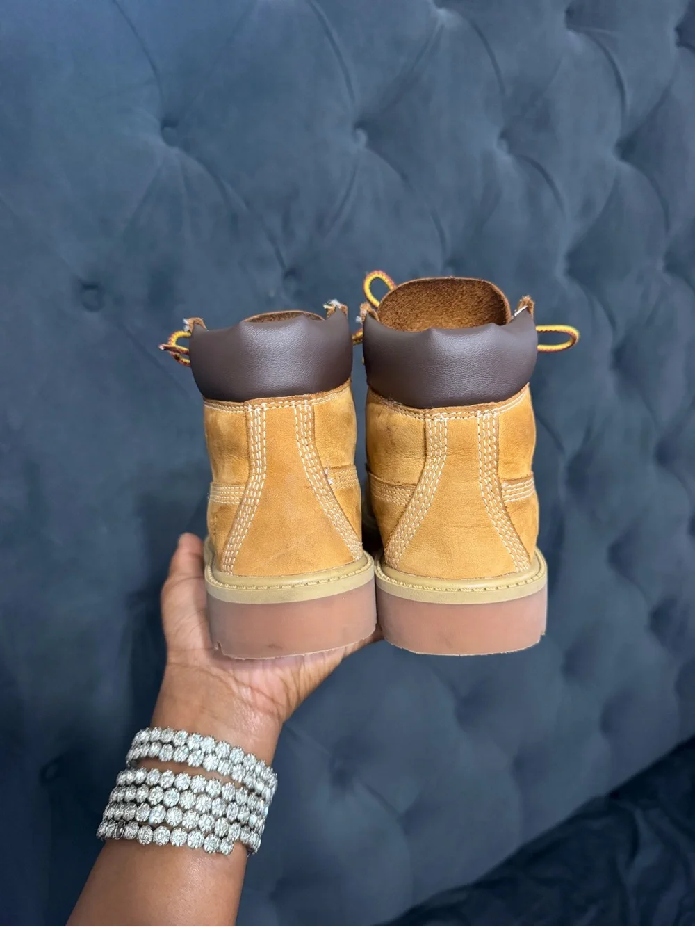 Timberland Kids Wheat Nubuck Boot in Wheat/Gold